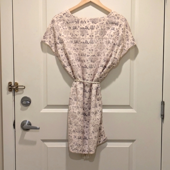 EUC Golden by TNA M Pink Floral Linen Blend Tunic with Macrame Rope Belt - Picture 2 of 6